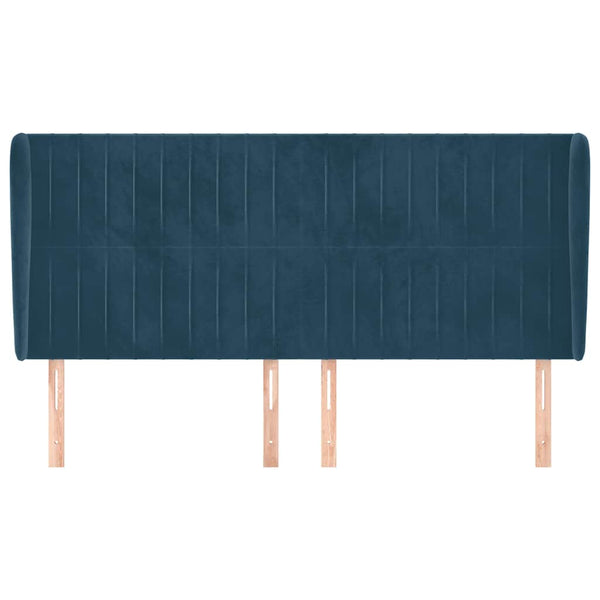 Kopfteil mit Ohren Dunkelblau 183x23x118/128 cm Samt