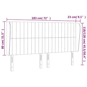 Kopfteil mit Ohren Dunkelblau 183x23x118/128 cm Samt