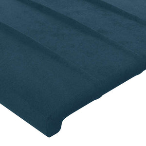 vidaXL Wingback Headboard Dark Blue 203x23x118/128 cm Velvet