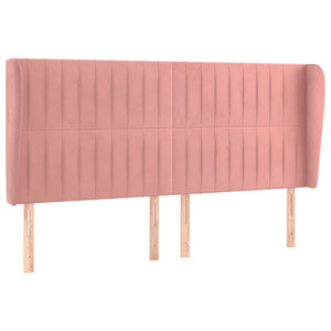 vidaXL Wingback Headboard Pink 203x23x118/128 cm Velvet