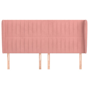 vidaXL Wingback Headboard Pink 203x23x118/128 cm Velvet