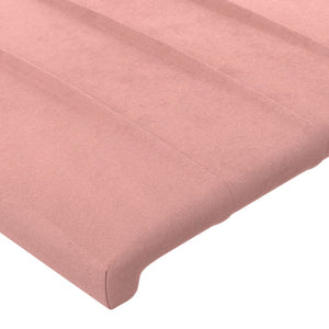 vidaXL Wingback Headboard Pink 203x23x118/128 cm Velvet