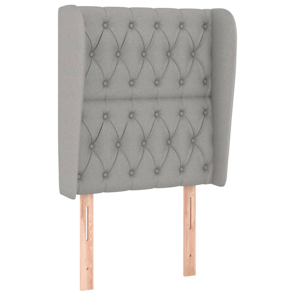 vidaXL Wingback Headboard Light Grey 83x23x118/128 cm Fabric