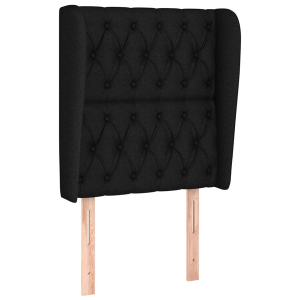 vidaXL Wingback Headboard Black 83x23x118/128 cm Fabric