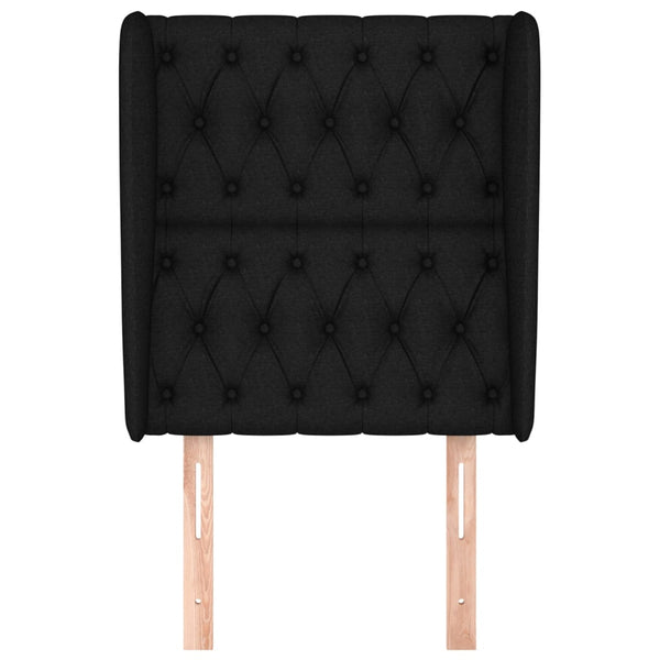 vidaXL Wingback Headboard Black 83x23x118/128 cm Fabric