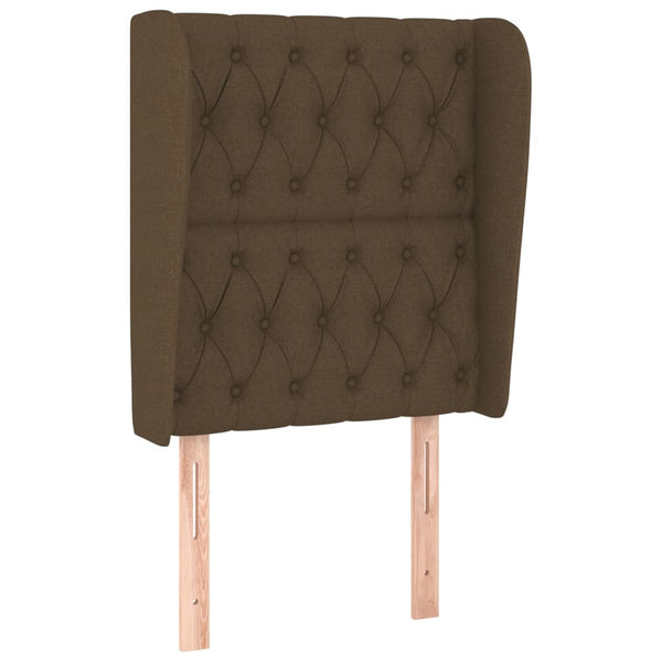vidaXL Wingback Headboard Dark Brown 83x23x118/128 cm Fabric