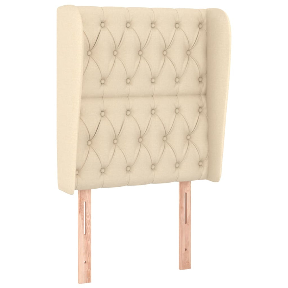 vidaXL Wingback Headboard Cream 83x23x118/128 cm Fabric