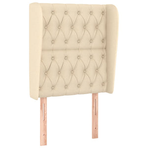 vidaXL Wingback Headboard Cream 83x23x118/128 cm Fabric