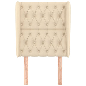 vidaXL Wingback Headboard Cream 83x23x118/128 cm Fabric