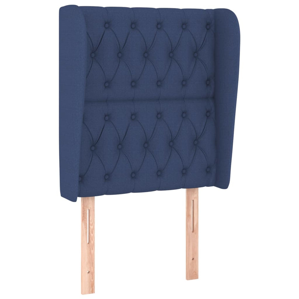 vidaXL Wingback Headboard Blue 83x23x118/128 cm Fabric
