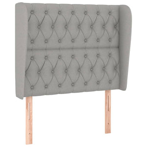 vidaXL Wingback Headboard Light Grey 93x23x118/128 cm Fabric
