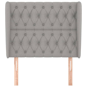 vidaXL Wingback Headboard Light Grey 93x23x118/128 cm Fabric