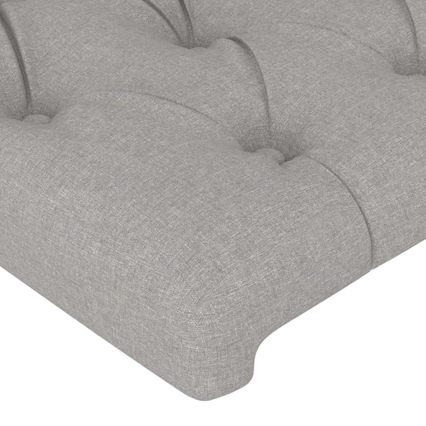 vidaXL Wingback Headboard Light Grey 93x23x118/128 cm Fabric