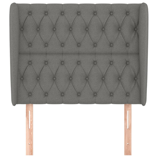 vidaXL Wingback Headboard Dark Grey 93x23x118/128 cm Fabric