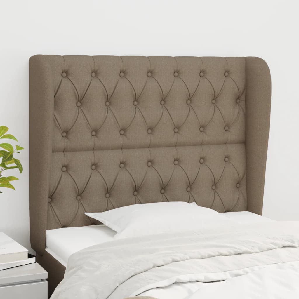 vidaXL Wingback Headboard Taupe 93x23x118/128 cm Fabric