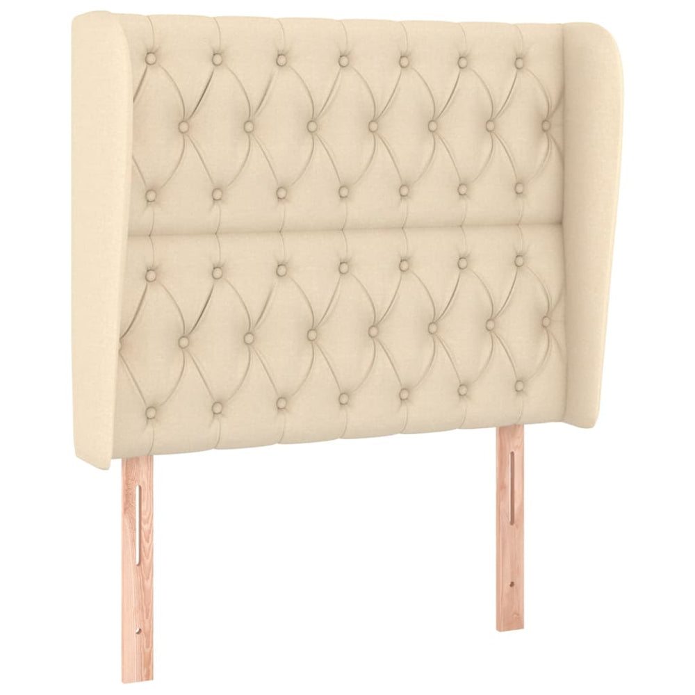 vidaXL Wingback Headboard Cream 93x23x118/128 cm Fabric