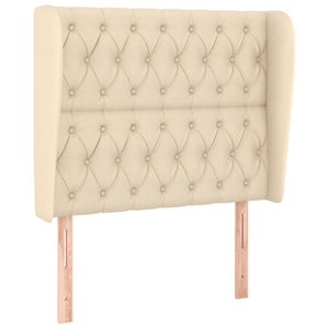 vidaXL Wingback Headboard Cream 93x23x118/128 cm Fabric