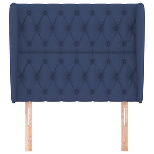 vidaXL Wingback Headboard Blue 93x23x118/128 cm Fabric