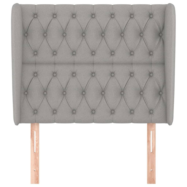 vidaXL Wingback Headboard Light Grey 103x23x118/128 cm Fabric