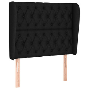vidaXL Wingback Headboard Black 103x23x118/128 cm Fabric