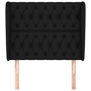 vidaXL Wingback Headboard Black 103x23x118/128 cm Fabric