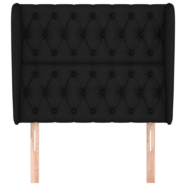 vidaXL Wingback Headboard Black 103x23x118/128 cm Fabric