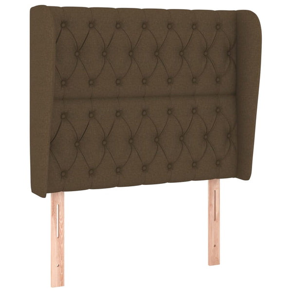 vidaXL Wingback Headboard Dark Brown 103x23x118/128 cm Fabric