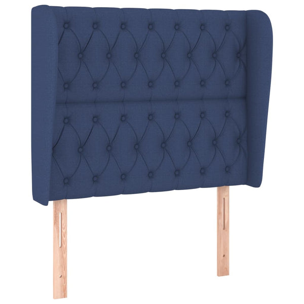 vidaXL Wingback Headboard Blue 103x23x118/128 cm Fabric