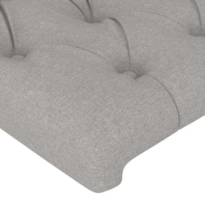 vidaXL Wingback Headboard Light Grey 147x23x118/128 cm Fabric