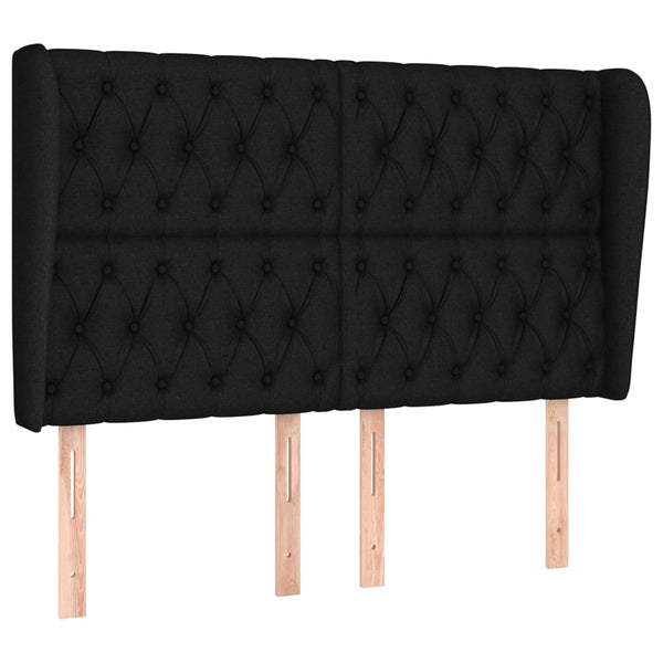 vidaXL Wingback Headboard Black 147x23x118/128 cm Fabric