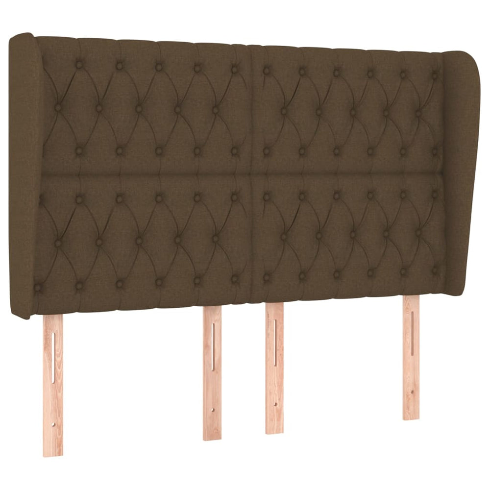 vidaXL Wingback Headboard Dark Brown 147x23x118/128 cm Fabric