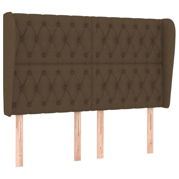vidaXL Wingback Headboard Dark Brown 147x23x118/128 cm Fabric