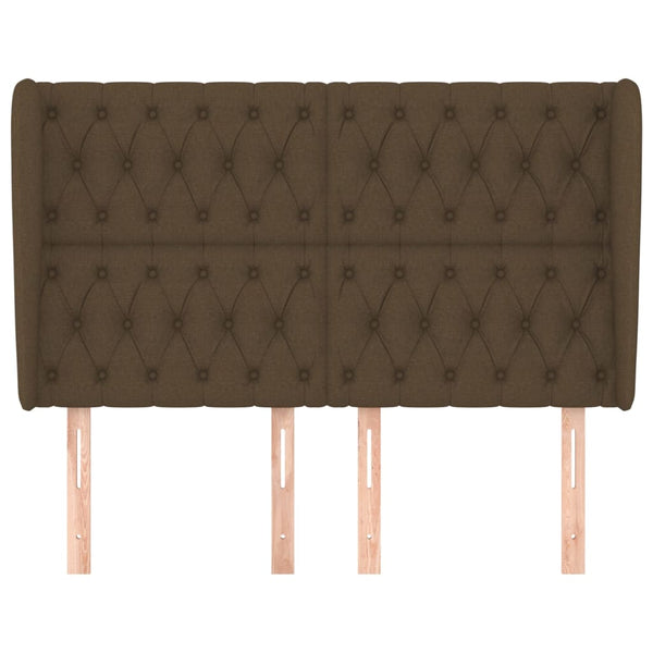 vidaXL Wingback Headboard Dark Brown 147x23x118/128 cm Fabric
