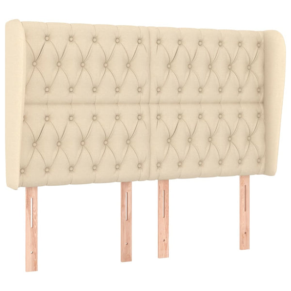 vidaXL Wingback Headboard Cream 147x23x118/128 cm Fabric