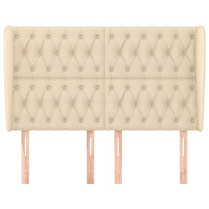 vidaXL Wingback Headboard Cream 147x23x118/128 cm Fabric
