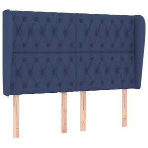 vidaXL Wingback Headboard Blue 147x23x118/128 cm Fabric