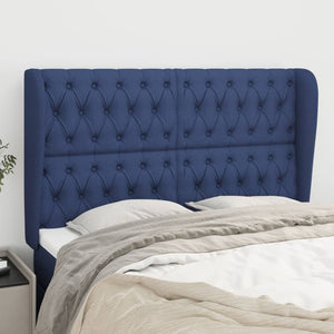 vidaXL Wingback Headboard Blue 147x23x118/128 cm Fabric