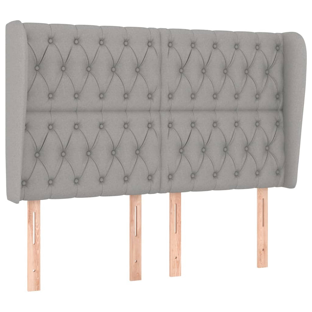vidaXL Wingback Headboard Light Grey 163x23x118/128 cm Fabric