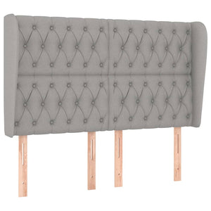 vidaXL Wingback Headboard Light Grey 163x23x118/128 cm Fabric