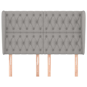 vidaXL Wingback Headboard Light Grey 163x23x118/128 cm Fabric