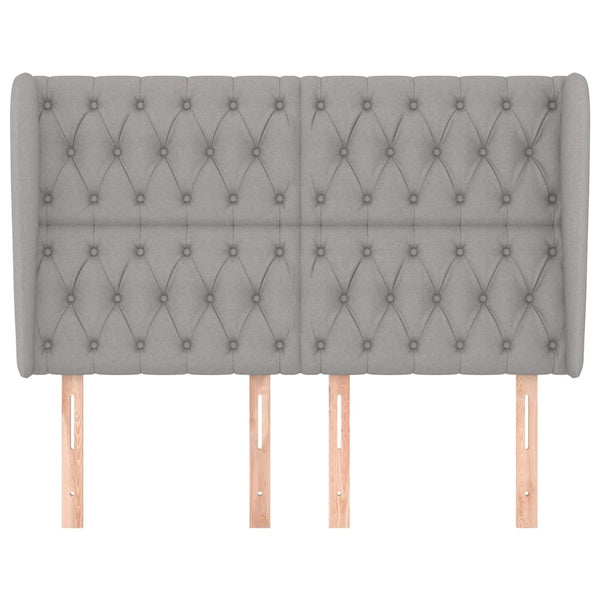 vidaXL Wingback Headboard Light Grey 163x23x118/128 cm Fabric