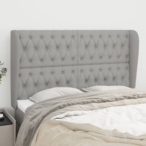 vidaXL Wingback Headboard Light Grey 163x23x118/128 cm Fabric