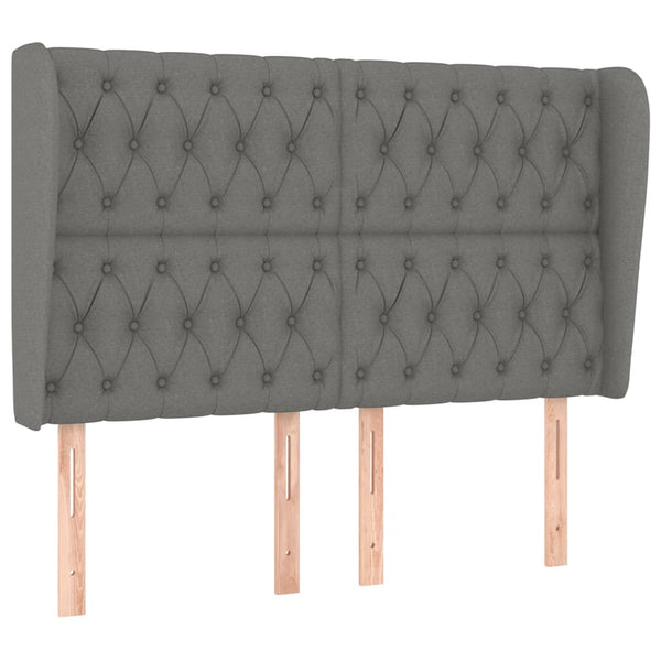 vidaXL Wingback Headboard Dark Grey 163x23x118/128 cm Fabric