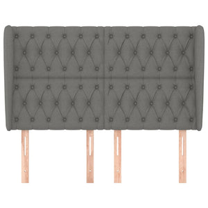 vidaXL Wingback Headboard Dark Grey 163x23x118/128 cm Fabric