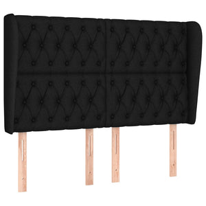 vidaXL Tufted Headboard Black 163x23x118/128 cm Fabric