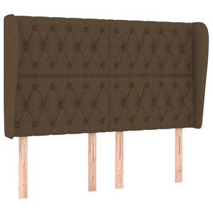 vidaXL Wingback Headboard Dark Brown 163x23x118/128 cm Fabric