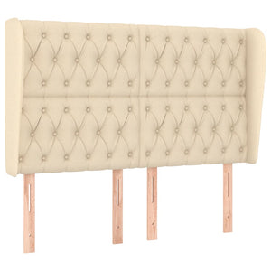 vidaXL Wingback Headboard Cream 163x23x118/128 cm Fabric