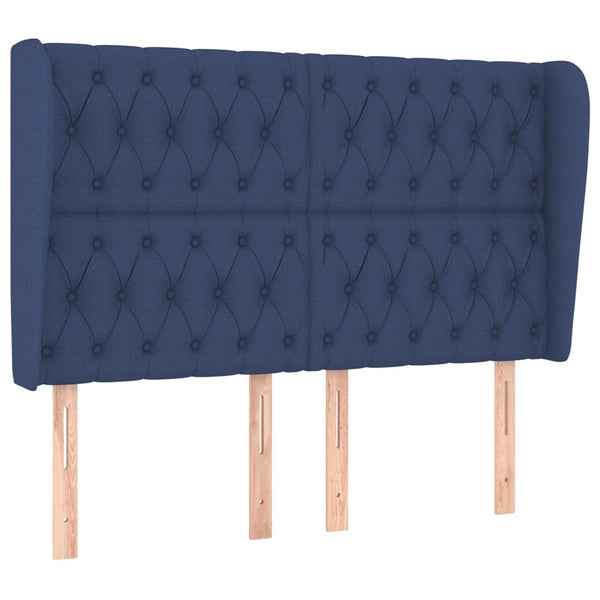 vidaXL Wingback Headboard Blue 163x23x118/128 cm Fabric