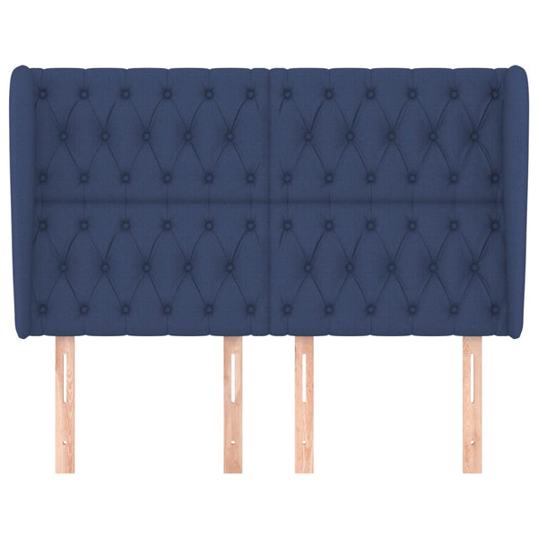vidaXL Wingback Headboard Blue 163x23x118/128 cm Fabric