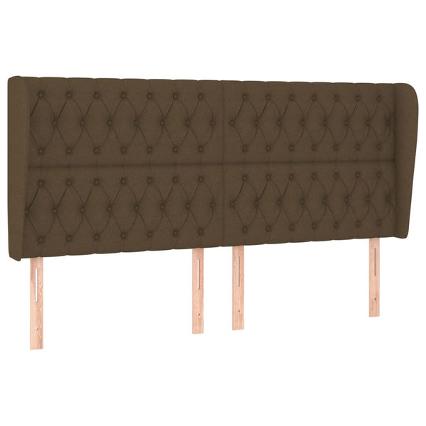 vidaXL Wingback Headboard Dark Brown 183x23x118/128 cm Fabric